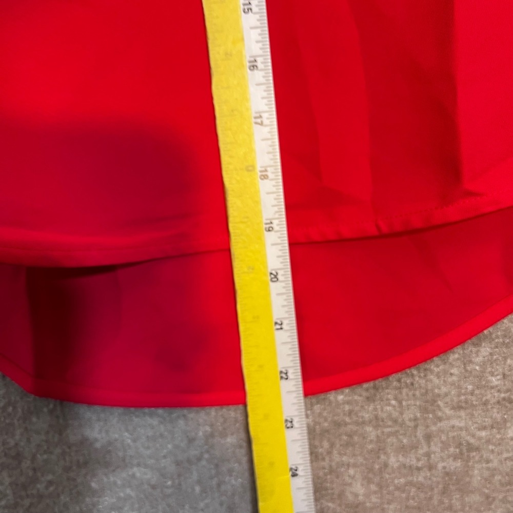 Armani Exchange Blouse Womens XS Red Short Sleeve Contrast Trim High Low Casual - Picture 6 of 7